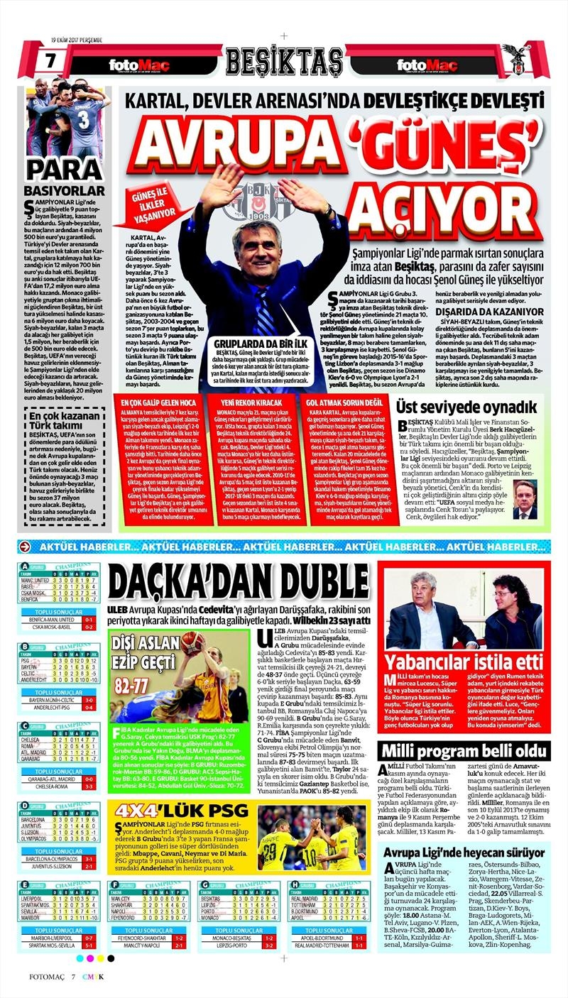 19 Ekim 2017 | İşte gazetelerin Beşiktaş manşetleri - Görsel 6