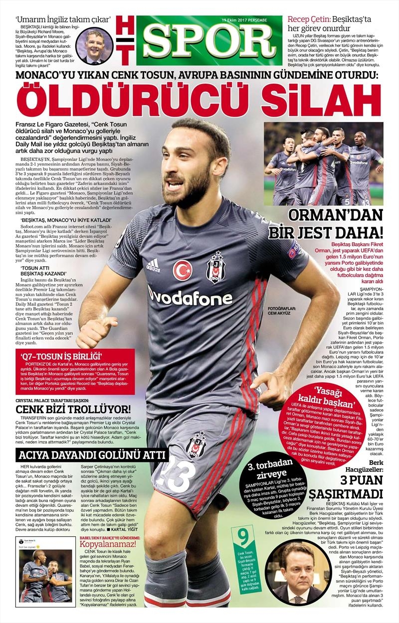 19 Ekim 2017 | İşte gazetelerin Beşiktaş manşetleri - Görsel 7
