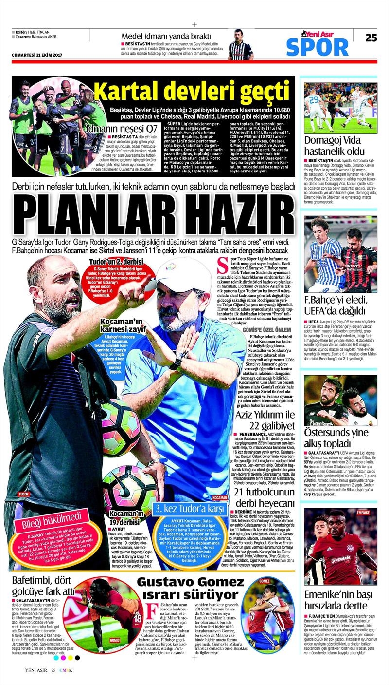 21 Ekim 2017 | Gazetelerin Beşiktaş Manşetleri - Görsel 13