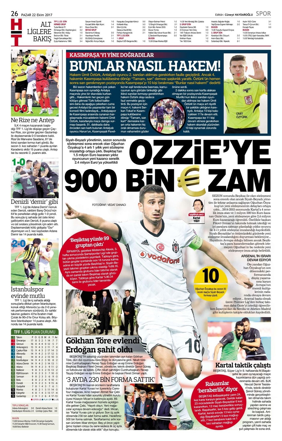 22 Ekim 2017 | Gazetelerin Beşiktaş Manşetleri - Görsel 1