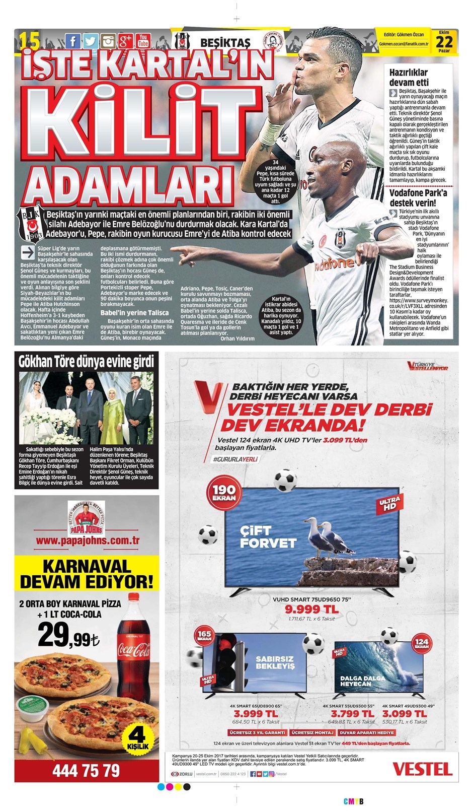 22 Ekim 2017 | Gazetelerin Beşiktaş Manşetleri - Görsel 3