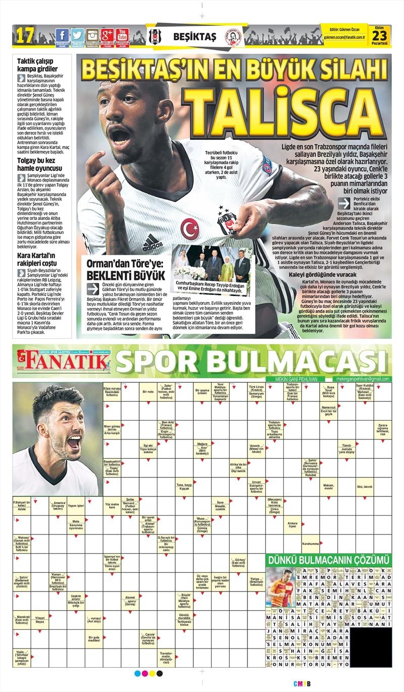 23 Ekim 2017 | Gazetelerin Beşiktaş Manşetleri - Görsel 3