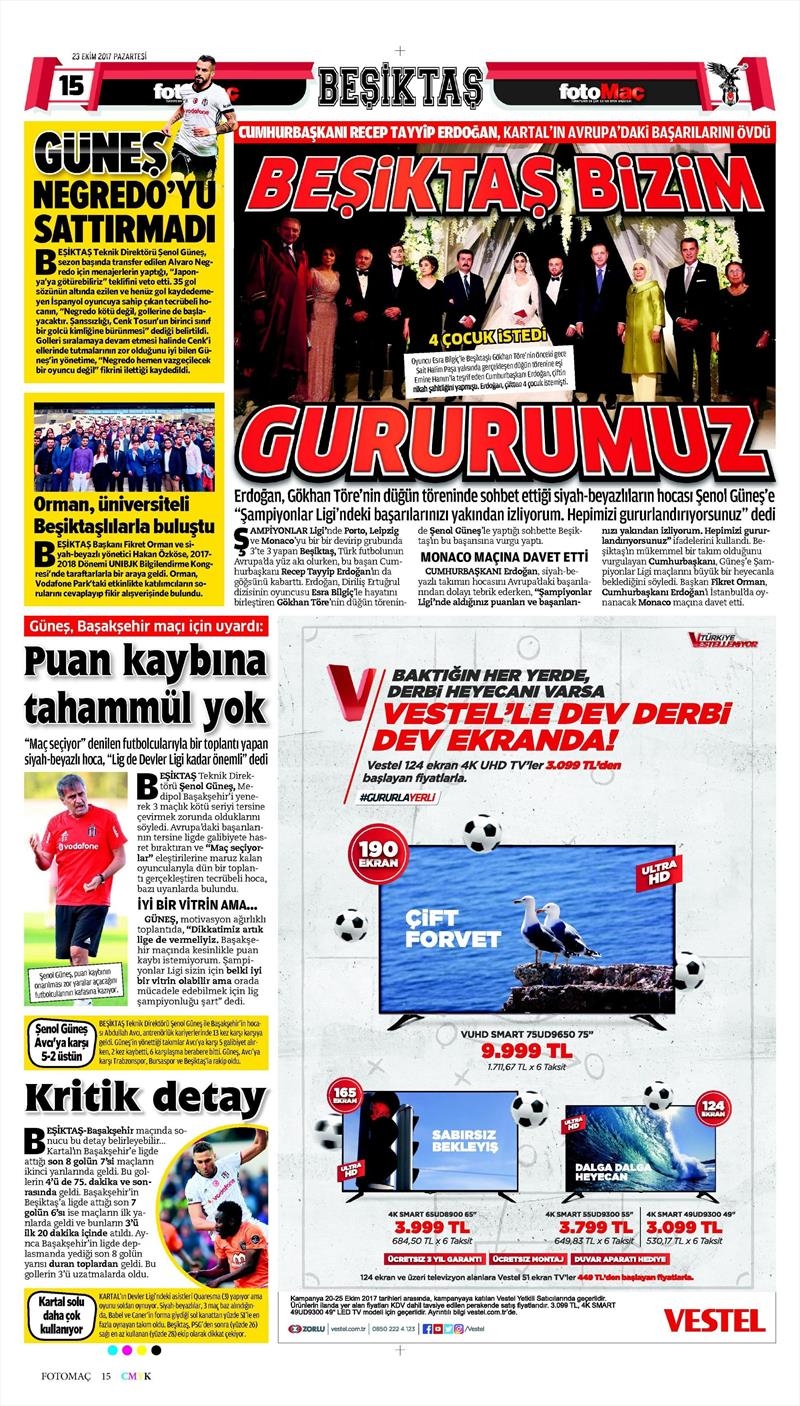 23 Ekim 2017 | Gazetelerin Beşiktaş Manşetleri - Görsel 6