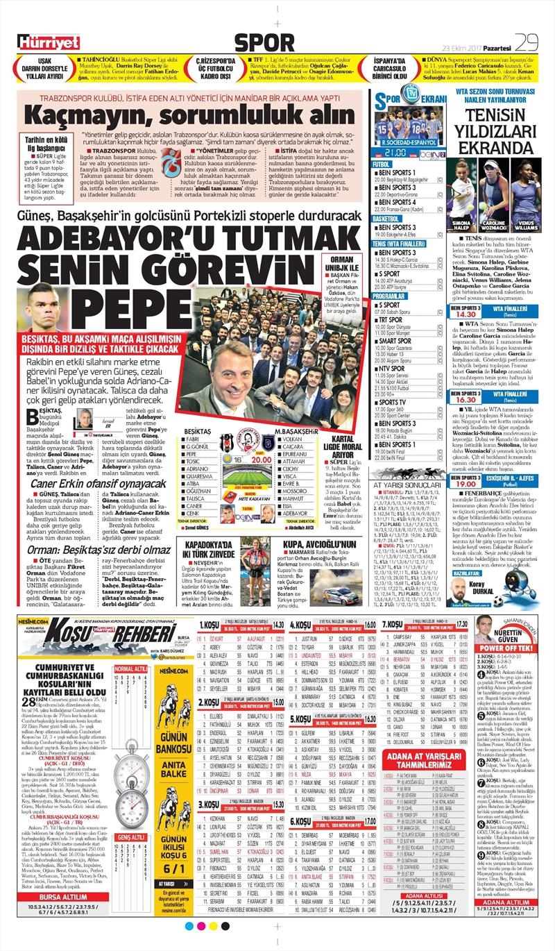 23 Ekim 2017 | Gazetelerin Beşiktaş Manşetleri - Görsel 8