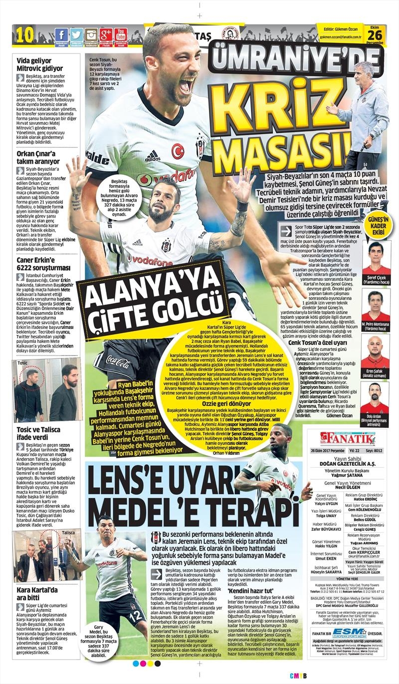 26 Ekim 2017 | İşte gazetelerin Beşiktaş manşetleri - Görsel 2