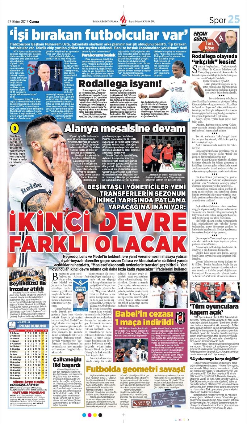 27 Ekim 2017 | İşte gazetelerin Beşiktaş manşetleri - Görsel 11