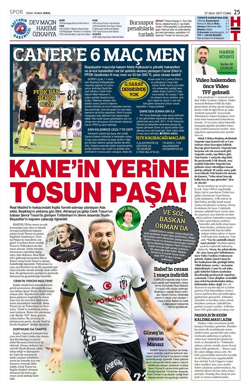 27 Ekim 2017 | İşte gazetelerin Beşiktaş manşetleri - Görsel 5