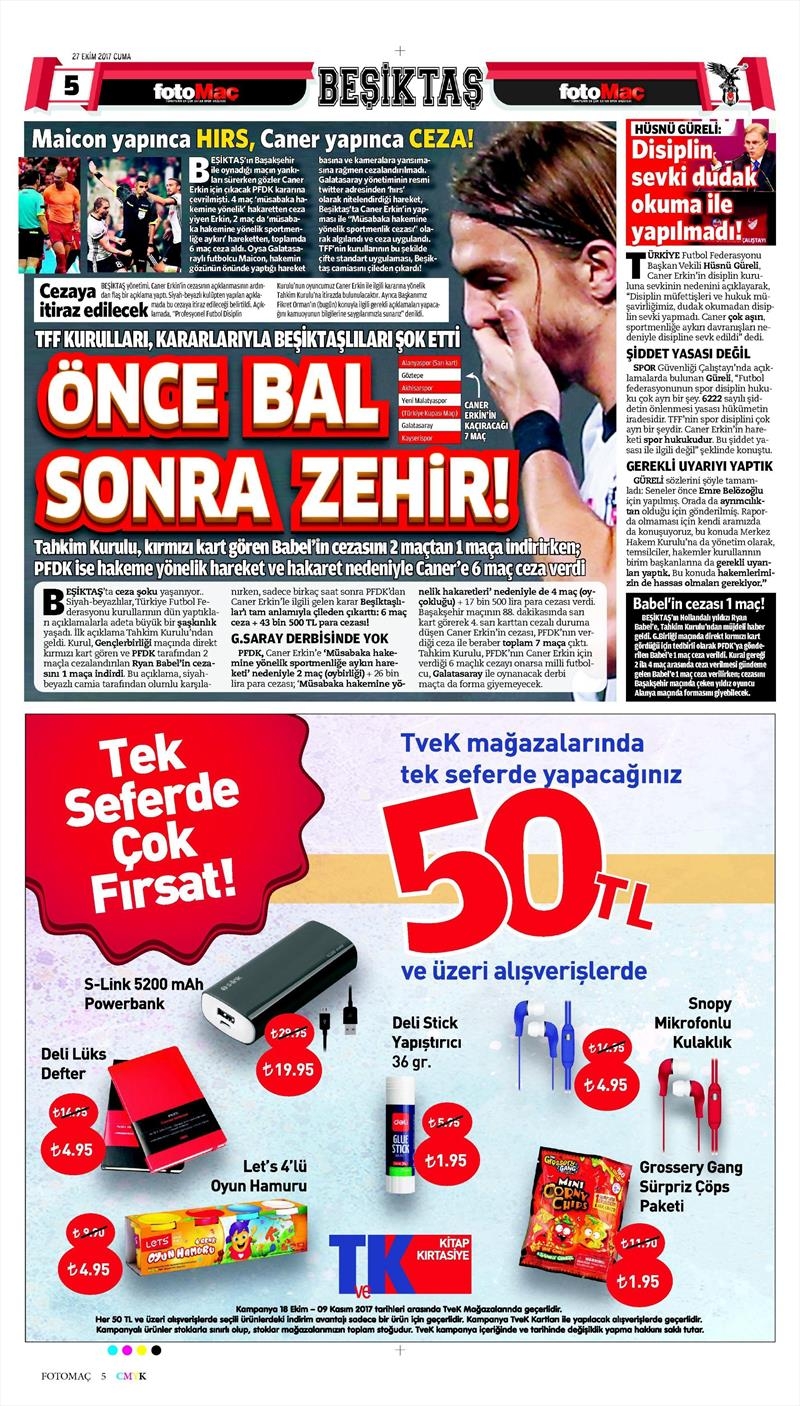 27 Ekim 2017 | İşte gazetelerin Beşiktaş manşetleri - Görsel 8
