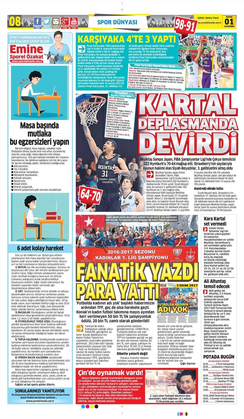 01 Kasım 2017 | Gazetelerin Beşiktaş Manşetleri - Görsel 8
