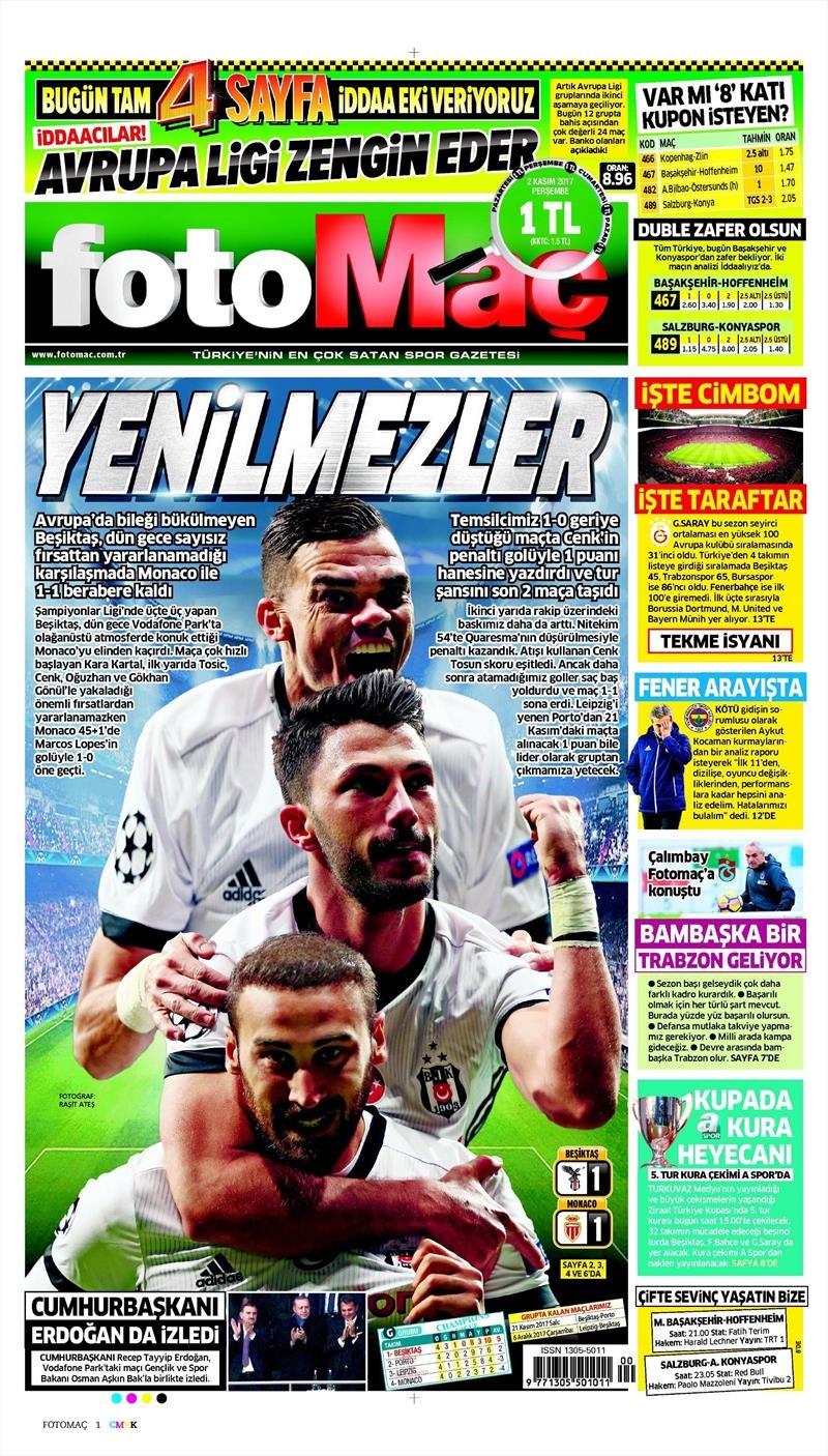 2 Kasım 2017 | Gazetelerin Beşiktaş Manşetleri - Görsel 12