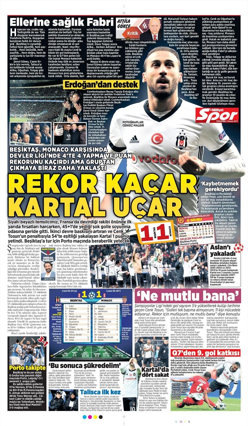 2 Kasım 2017 | Gazetelerin Beşiktaş Manşetleri - Görsel 22