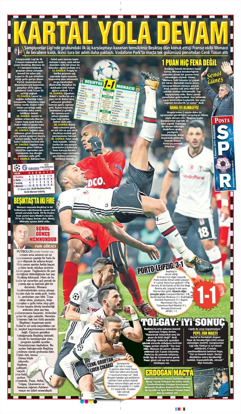 2 Kasım 2017 | Gazetelerin Beşiktaş Manşetleri - Görsel 24
