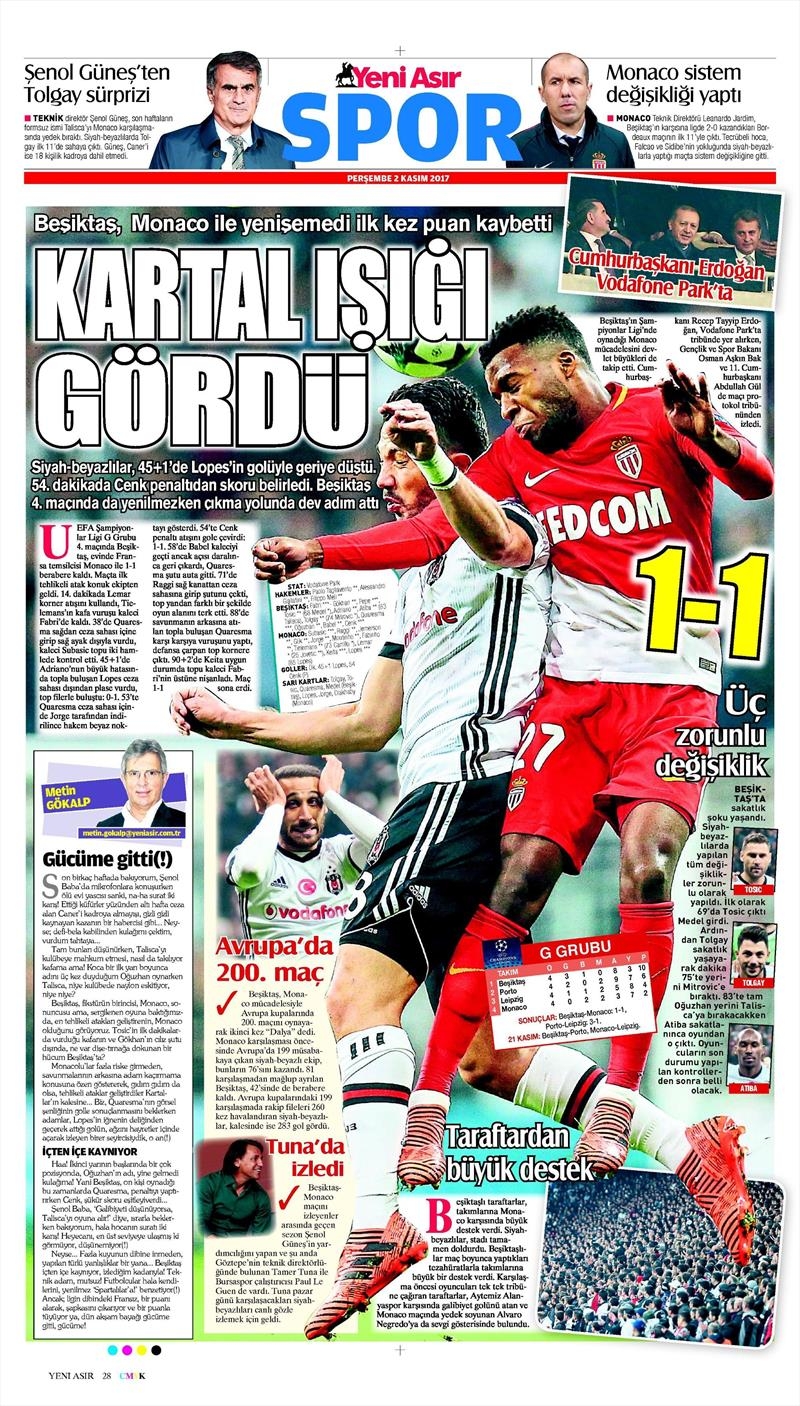 2 Kasım 2017 | Gazetelerin Beşiktaş Manşetleri - Görsel 35