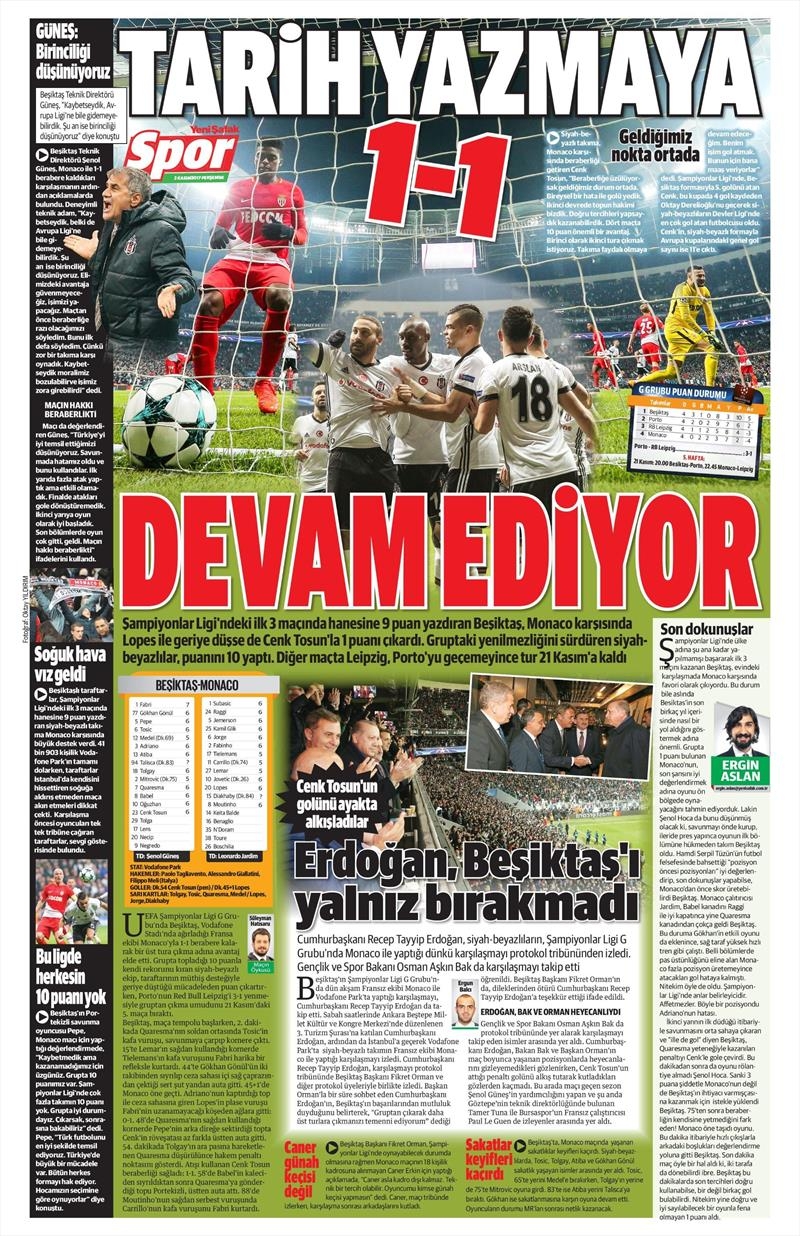 2 Kasım 2017 | Gazetelerin Beşiktaş Manşetleri - Görsel 36