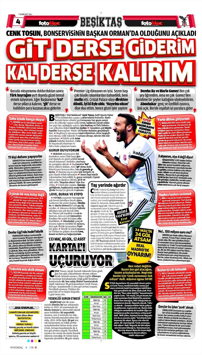 07 Kasım 207 | İşte gazetelerin Beşiktaş manşetleri - Görsel 8