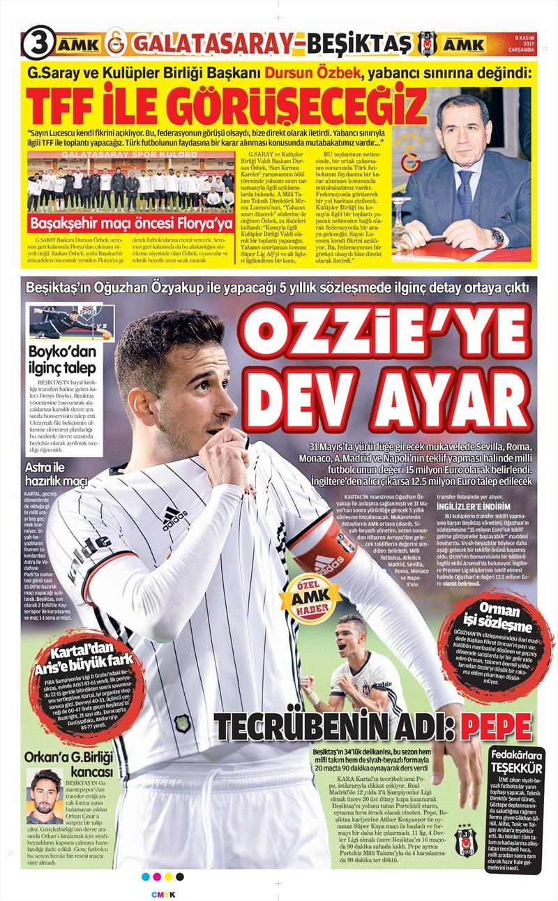 08 Kasım 2017 | Gazetelerin Beşiktaş Manşetleri - Görsel 2