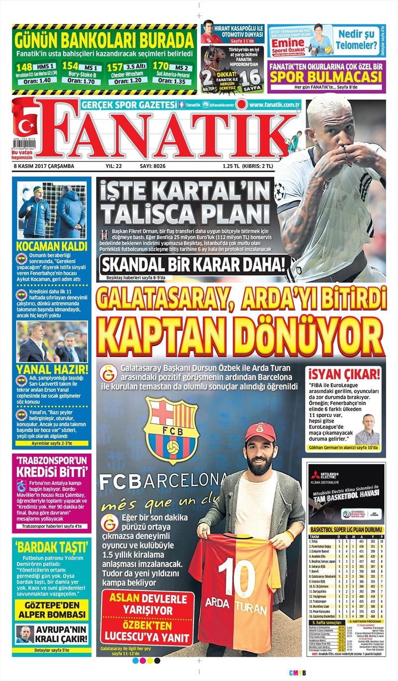08 Kasım 2017 | Gazetelerin Beşiktaş Manşetleri - Görsel 3