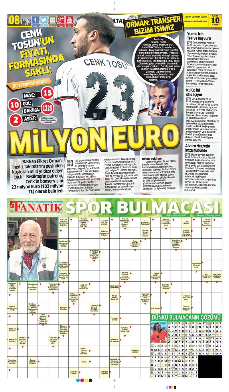10 Kasım 2017 | Gazetelerin Beşiktaş Manşetleri - Görsel 3