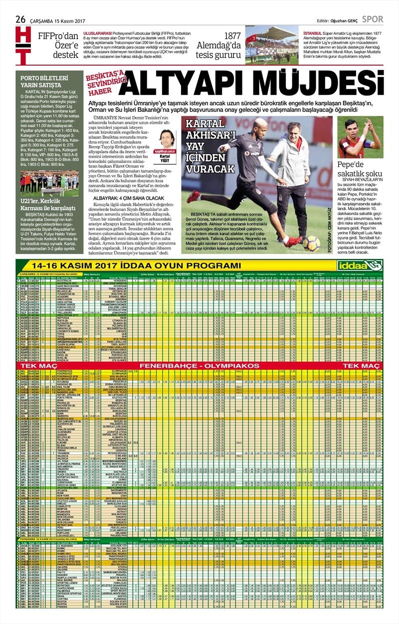 15 Kasım 2017 | Gazetelerin Beşiktaş Manşetleri - Görsel 6
