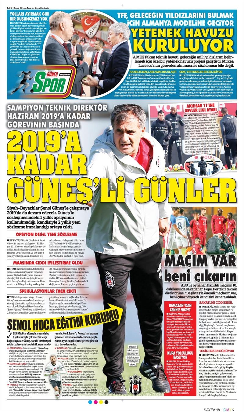 16 Kasım 2017 | Gazetelerin Beşiktaş Manşetleri - Görsel 5