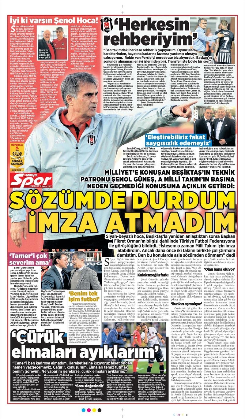 16 Kasım 2017 | Gazetelerin Beşiktaş Manşetleri - Görsel 7