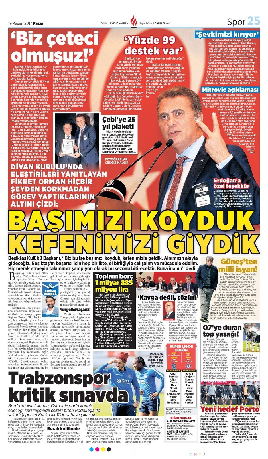 19 Kasım 2017 | Gazetelerin Beşiktaş Manşetleri - Görsel 5