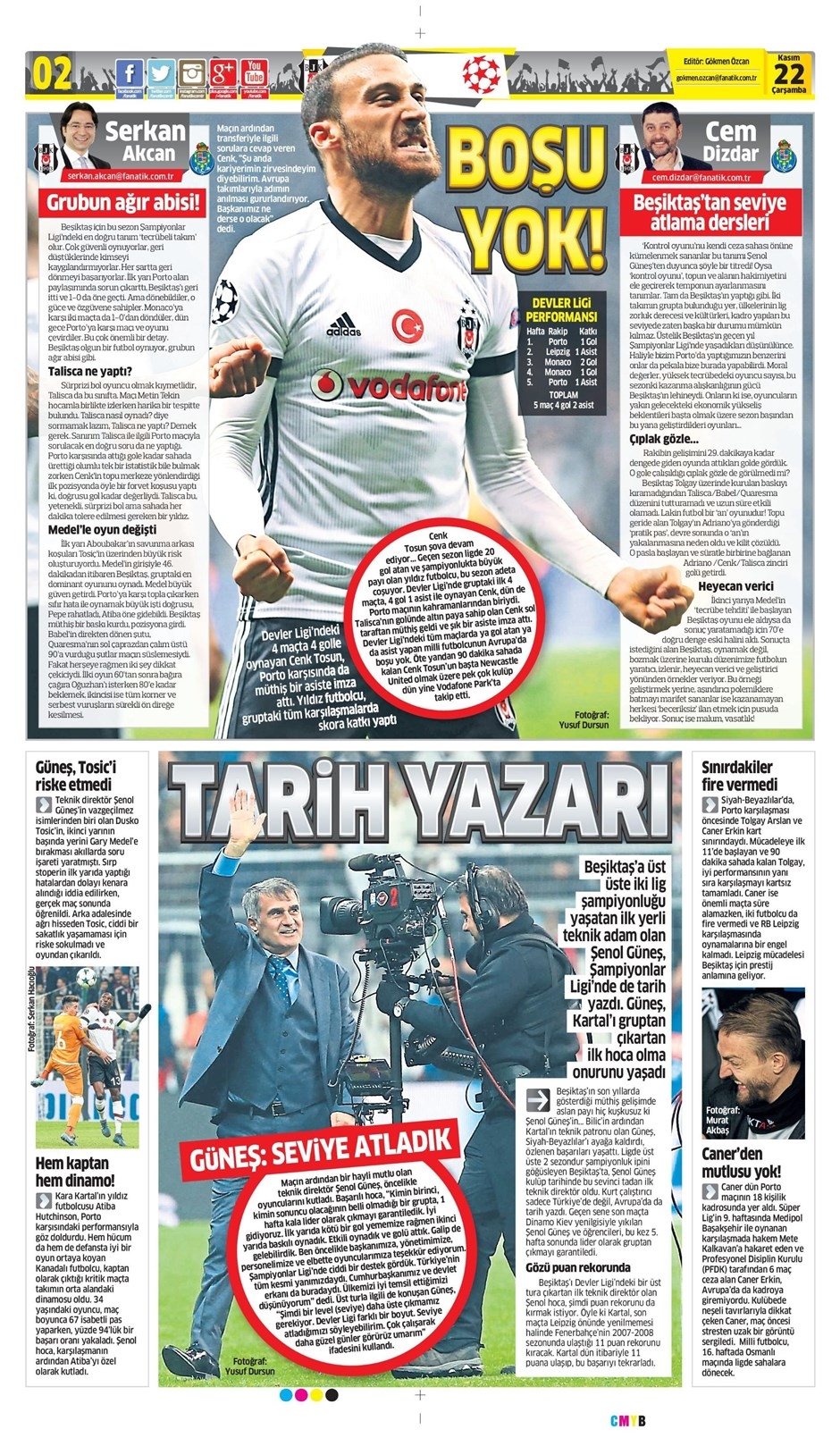 22 Kasım 2017 | Gazetelerin Beşiktaş Manşetleri - Görsel 2