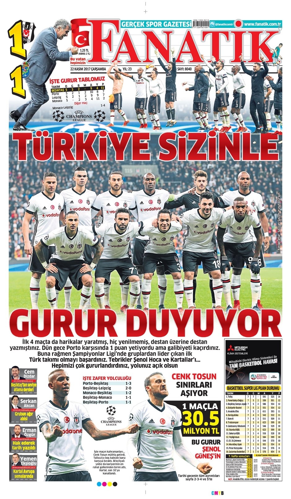 22 Kasım 2017 | Gazetelerin Beşiktaş Manşetleri - Görsel 5