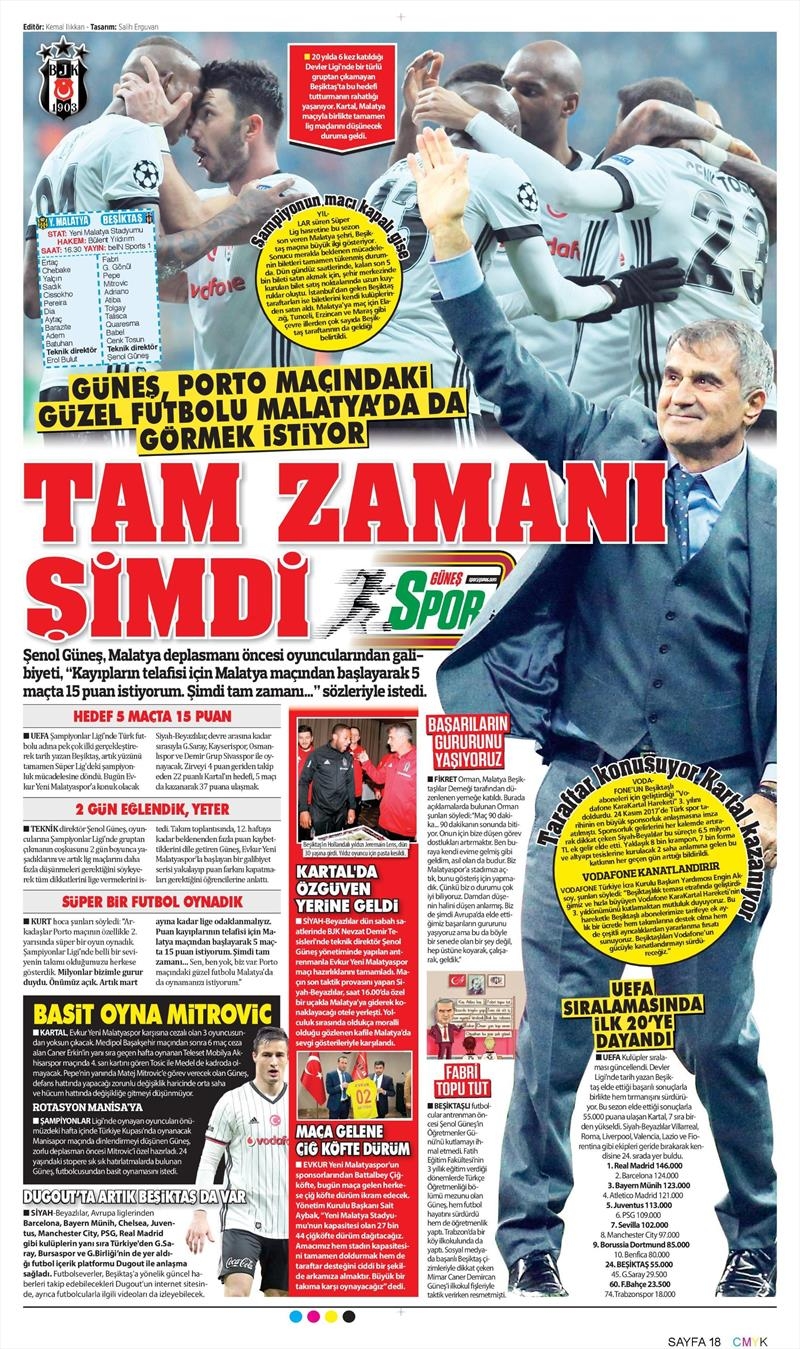 25 Kasım 2017 | Gazetelerin Beşiktaş Manşetleri - Görsel 4