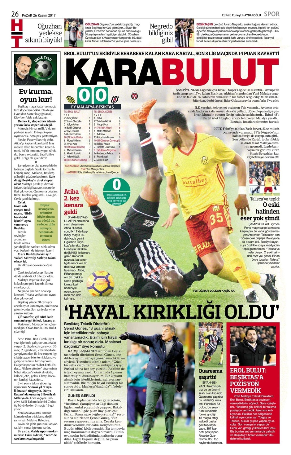 26 Kasım 2017 | Gazetelerin Beşiktaş Manşetleri - Görsel 3