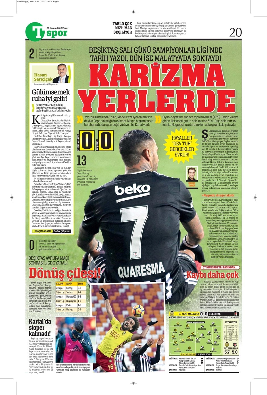 26 Kasım 2017 | Gazetelerin Beşiktaş Manşetleri - Görsel 5