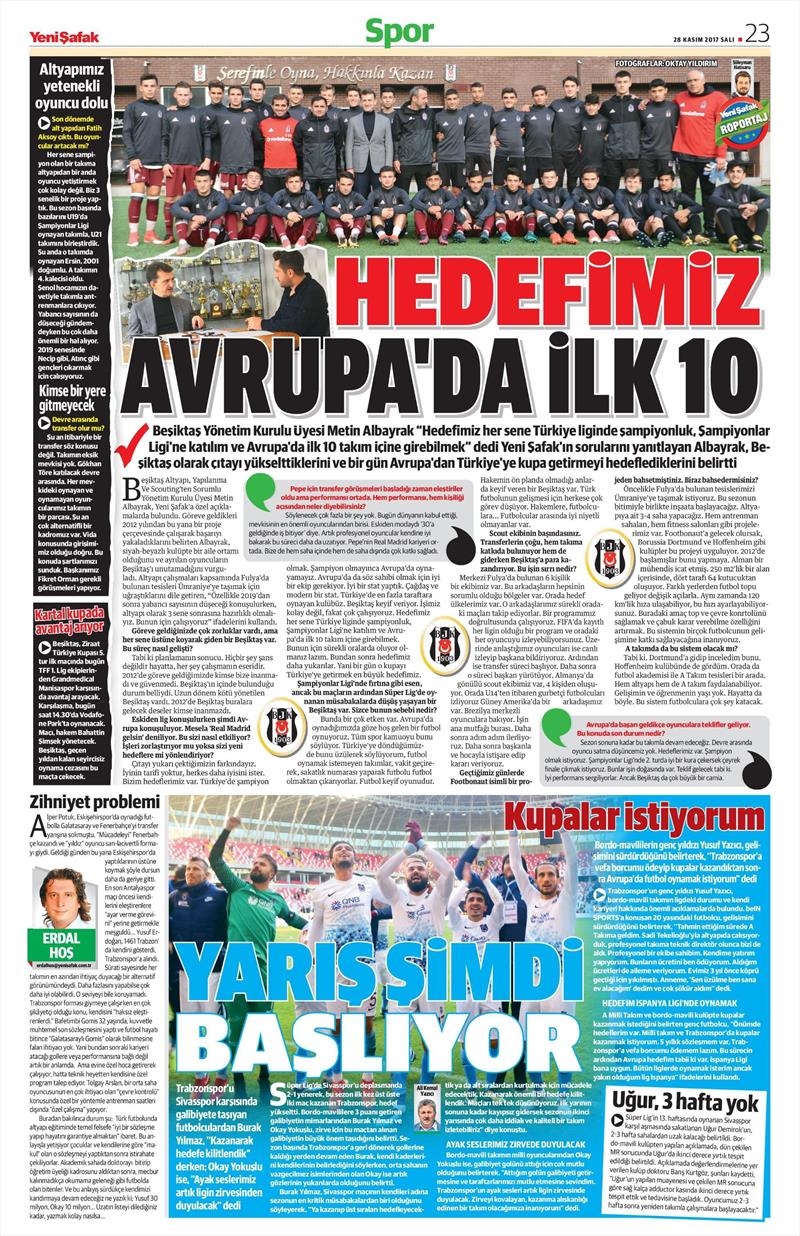 28 Kasım 2017 | Gazetelerin Beşiktaş Manşetleri - Görsel 11