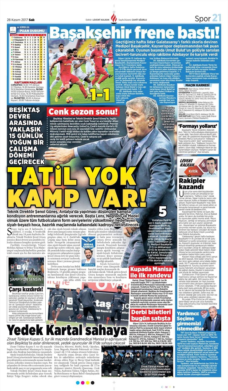 28 Kasım 2017 | Gazetelerin Beşiktaş Manşetleri - Görsel 6