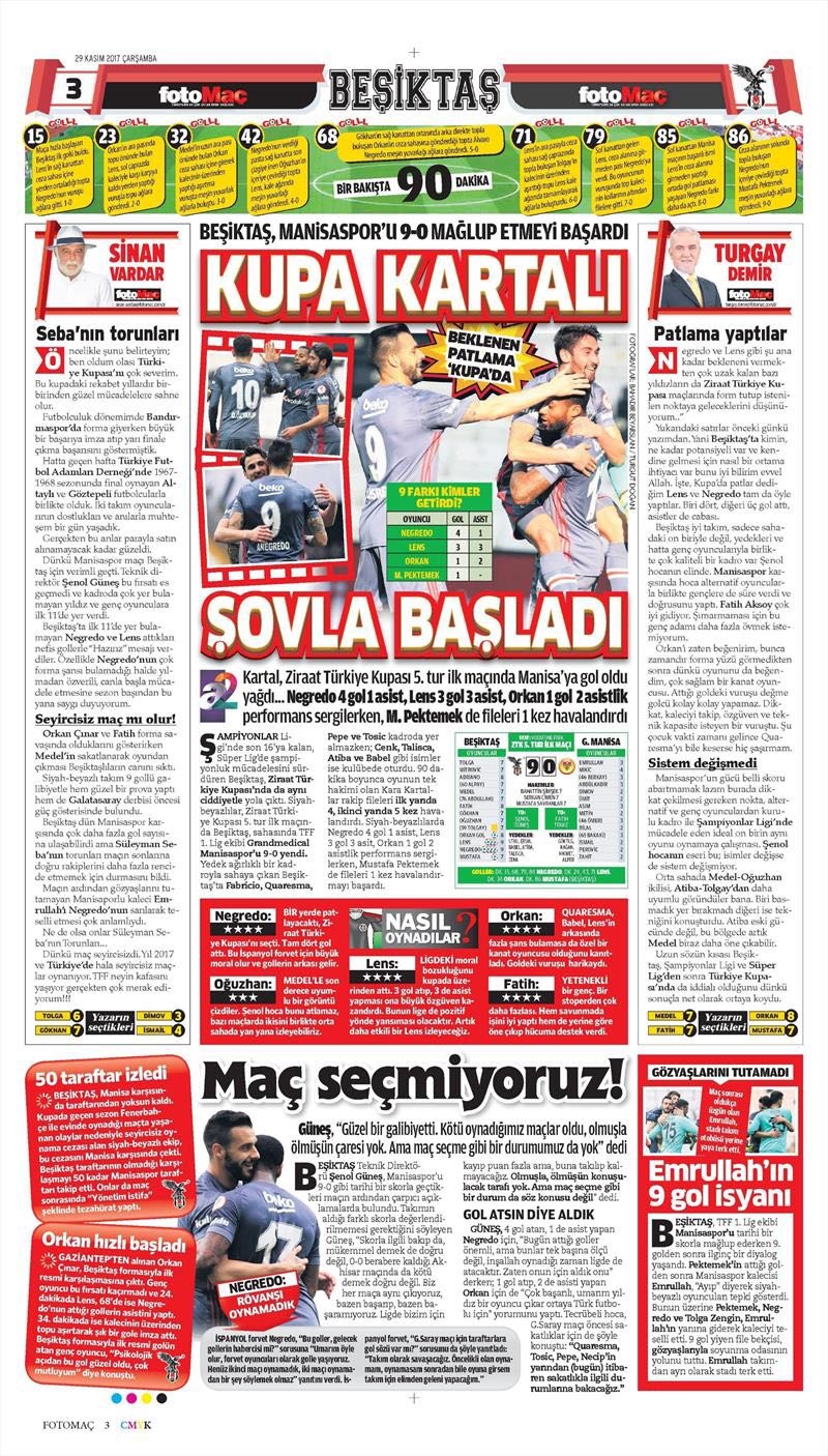 29 Kasım 2017 | Gazetelerin Beşiktaş Manşetleri - Görsel 3