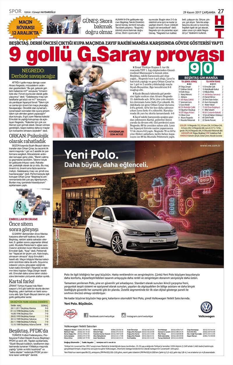 29 Kasım 2017 | Gazetelerin Beşiktaş Manşetleri - Görsel 5