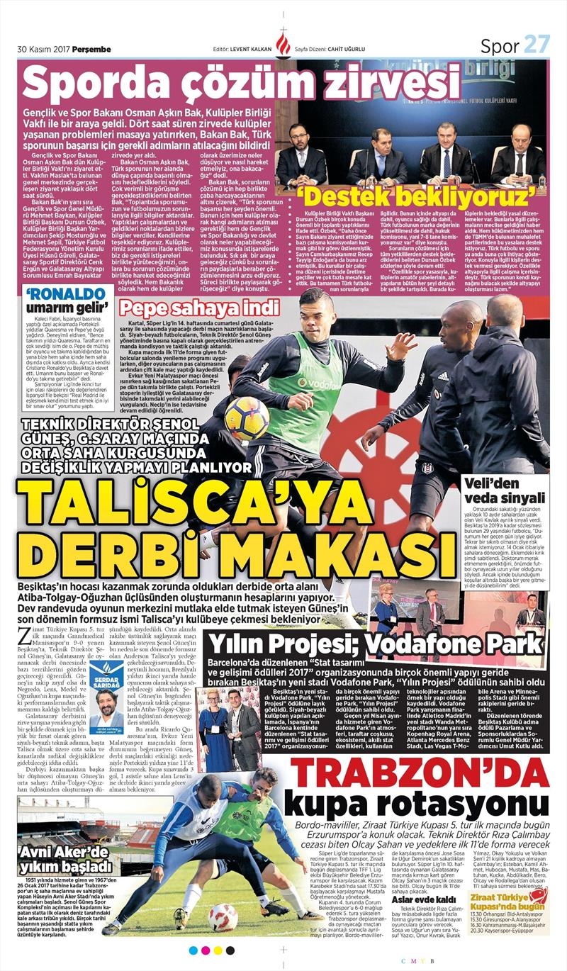 30 Kasım 2017 | Gazetelerin Beşiktaş Manşetleri - Görsel 6