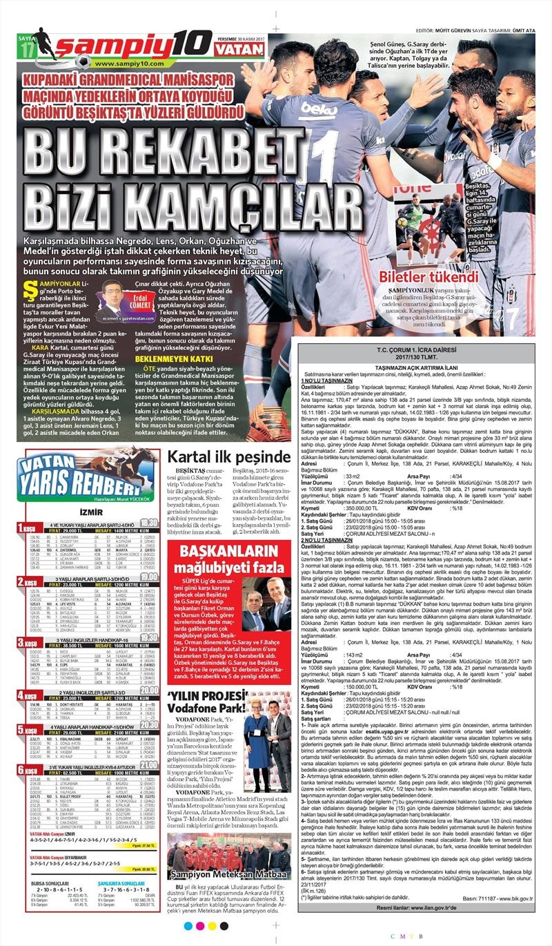30 Kasım 2017 | Gazetelerin Beşiktaş Manşetleri - Görsel 7