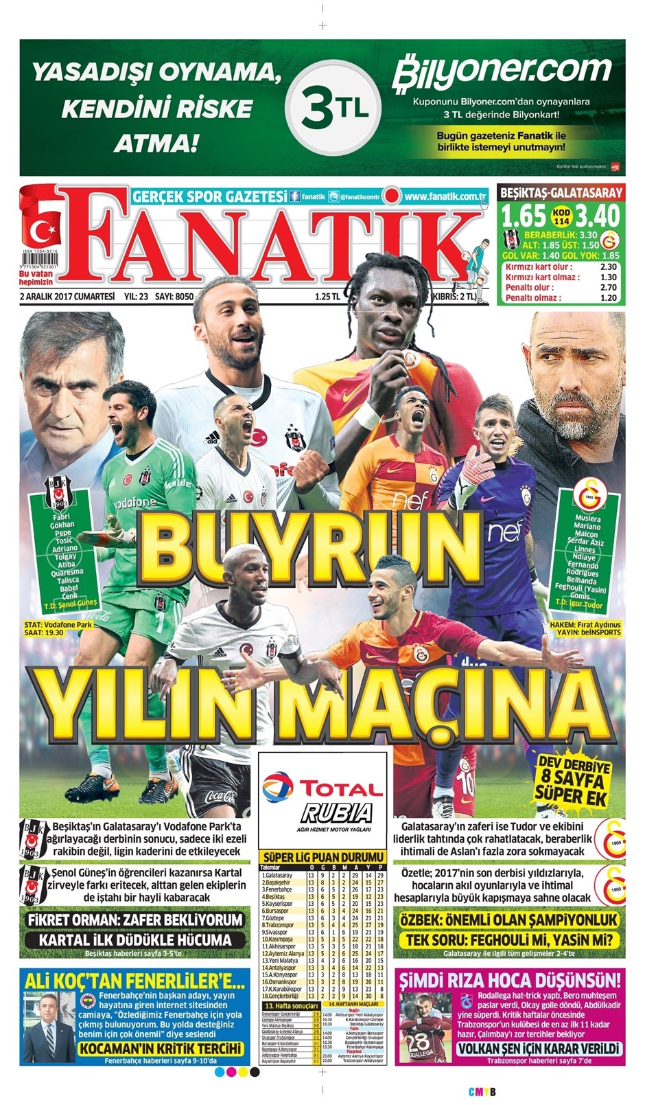 2 Aralık 2017 | Gazetelerin Beşiktaş Manşetleri - Görsel 2