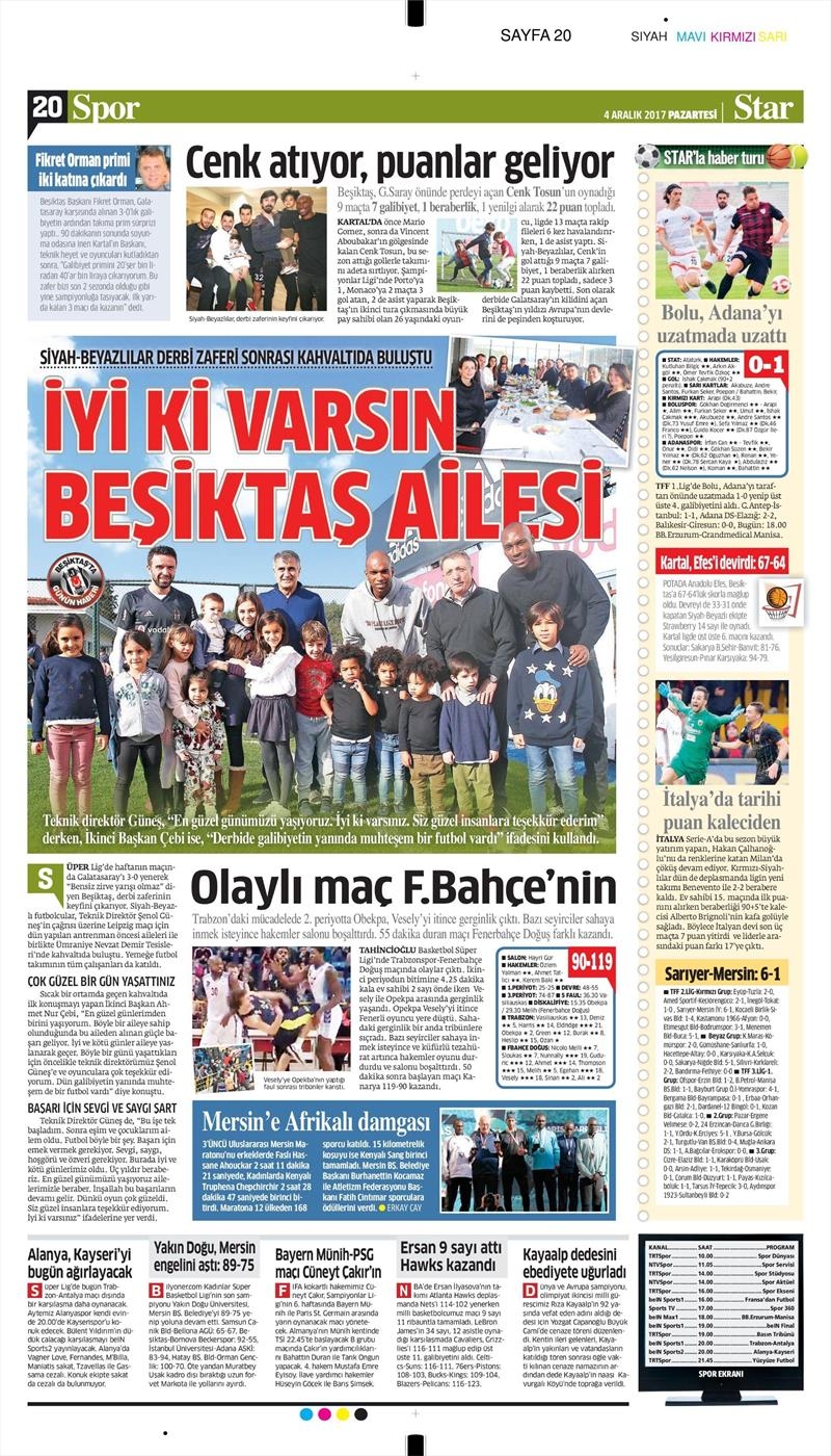 04 Aralık 2017 | Gazetelerin Beşiktaş Manşetleri - Görsel 14