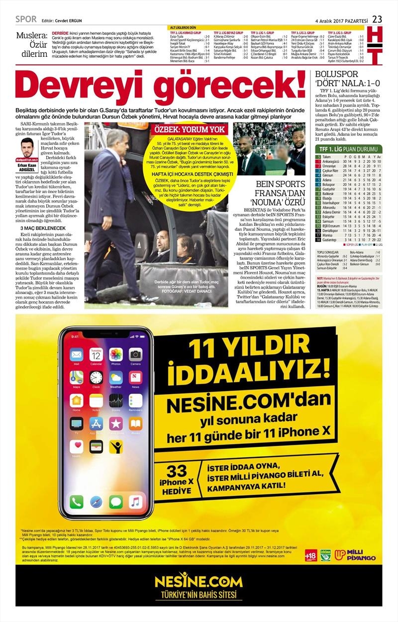 04 Aralık 2017 | Gazetelerin Beşiktaş Manşetleri - Görsel 8