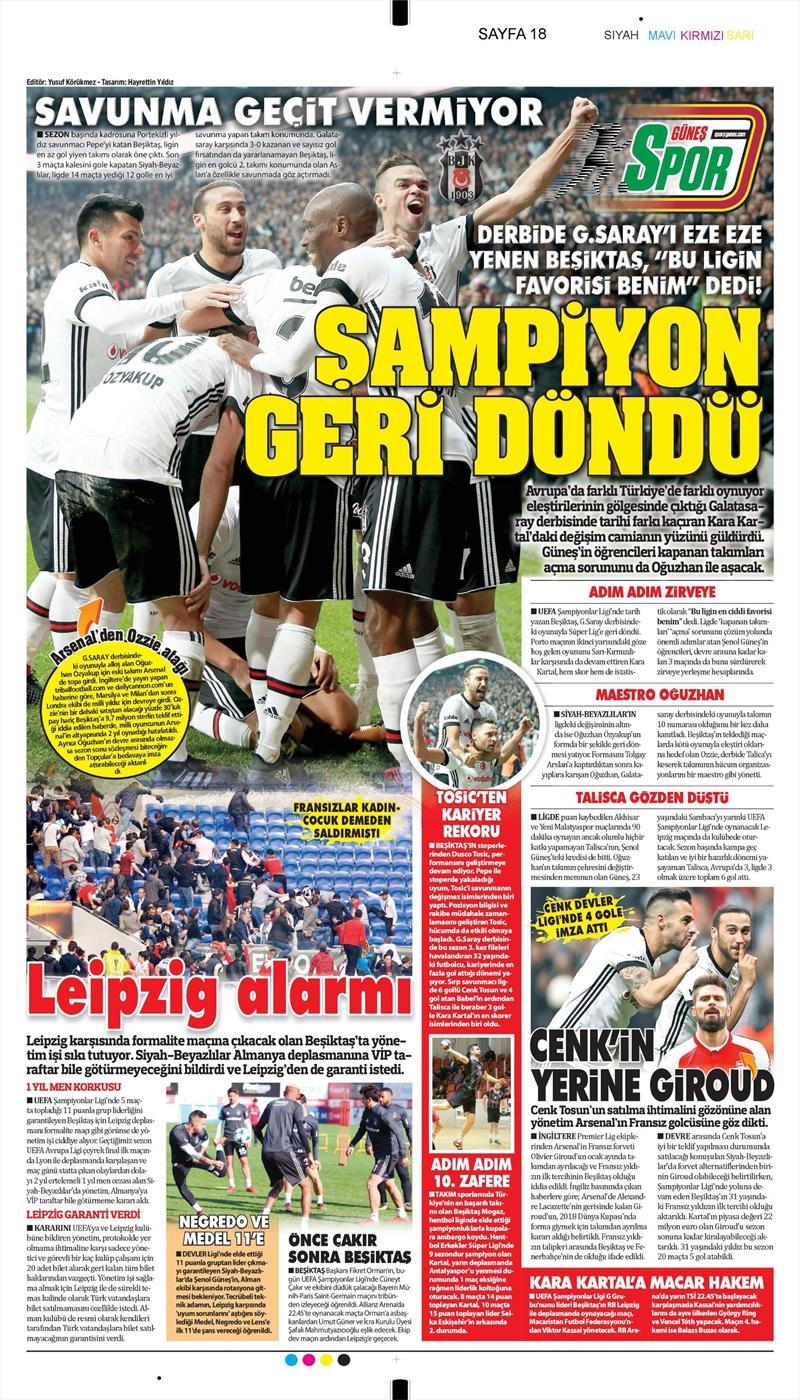 5 Aralık 2017 | Gazetelerin Beşiktaş Manşetleri - Görsel 5