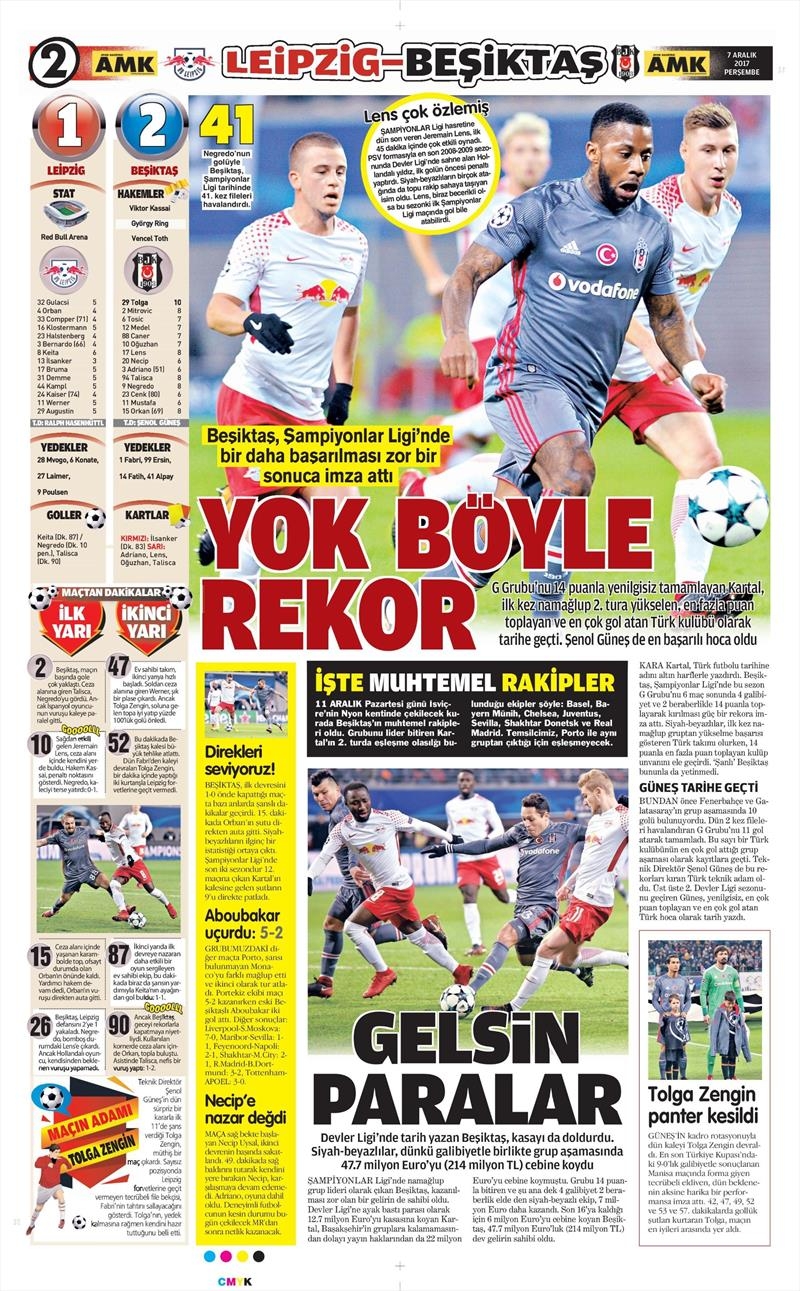 07 Kasım 2017 | Gazetelerin Beşiktaş Manşetleri - Görsel 3