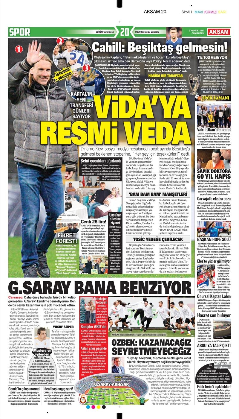 9 Aralık 2017 | Gazetelerin Beşiktaş Manşetleri - Görsel 5