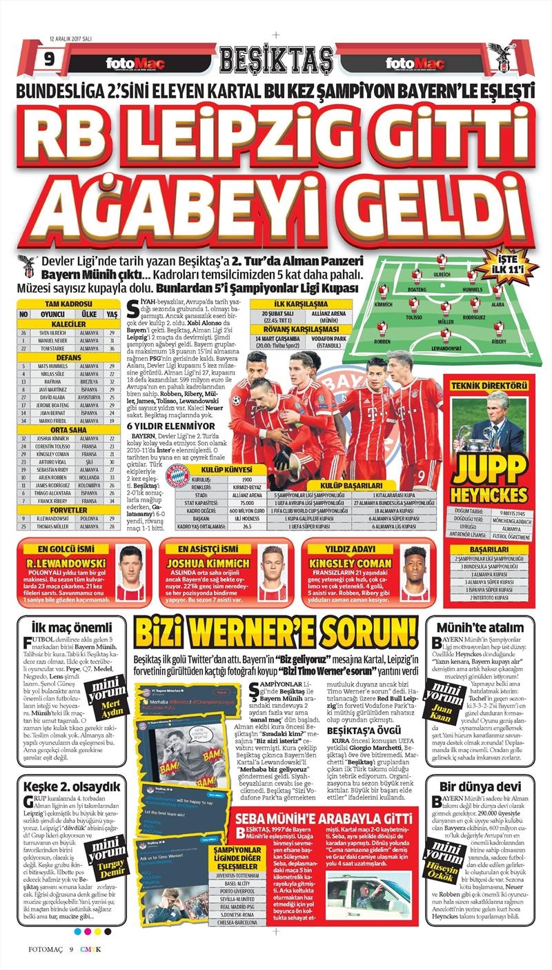12 Aralık 2017 | Gazetelerin Beşiktaş Manşetleri - Görsel 6