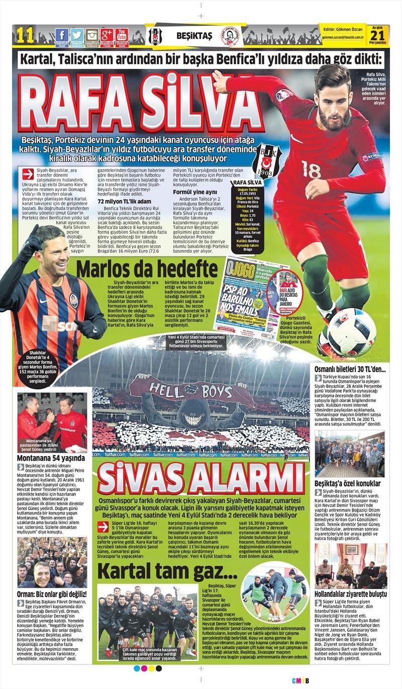 21 Aralık 2017 | Gazetelerin Beşiktaş Manşetleri - Görsel 2