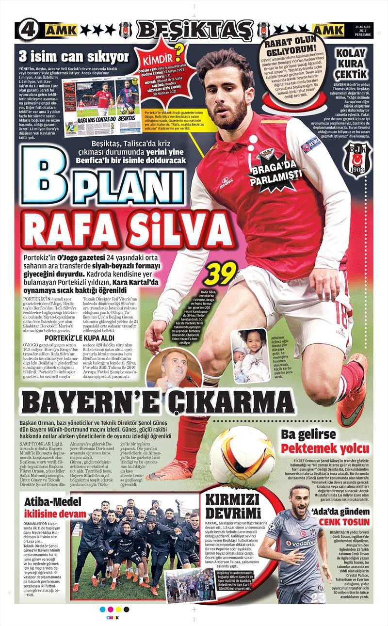 21 Aralık 2017 | Gazetelerin Beşiktaş Manşetleri - Görsel 5