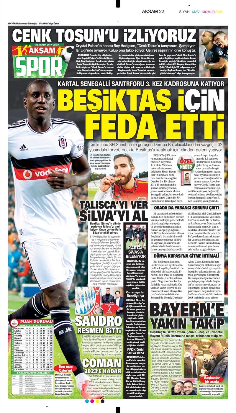 22 Aralık 2017 | Gazetelerin Beşiktaş Manşetleri - Görsel 5