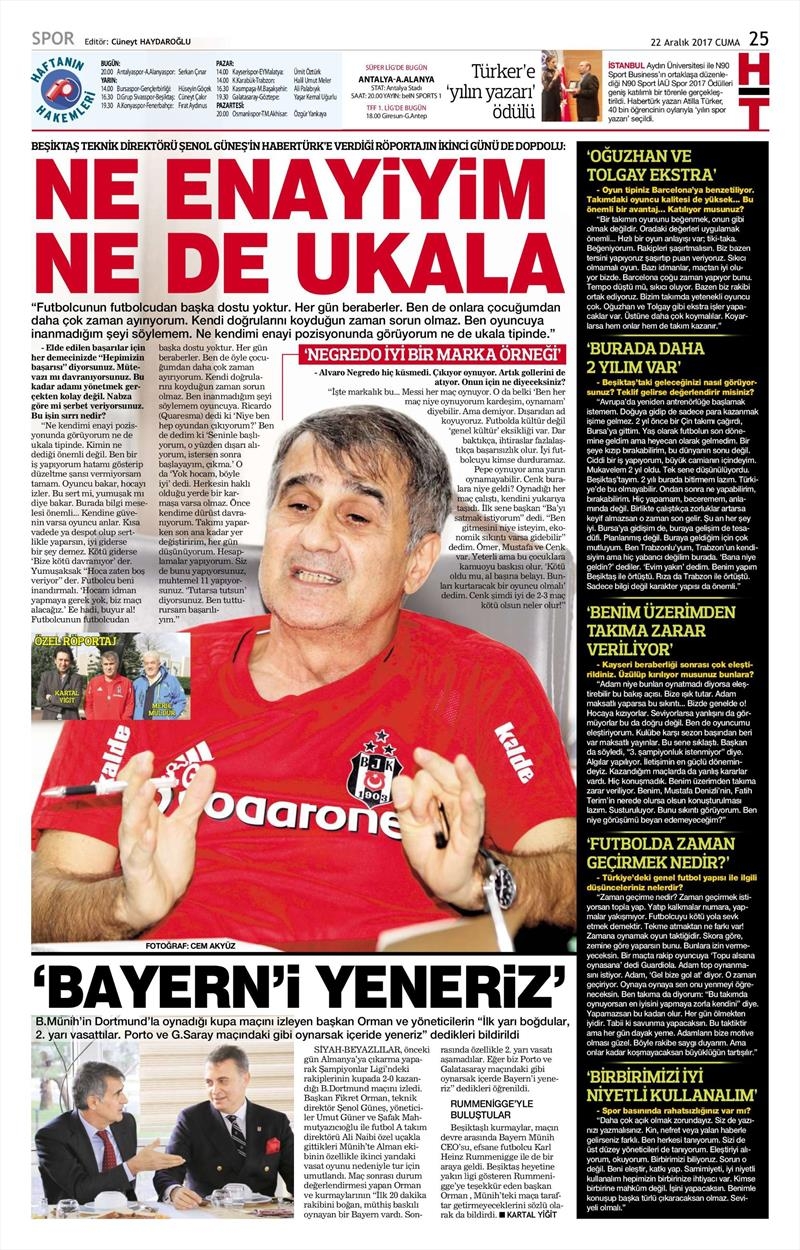 22 Aralık 2017 | Gazetelerin Beşiktaş Manşetleri - Görsel 6