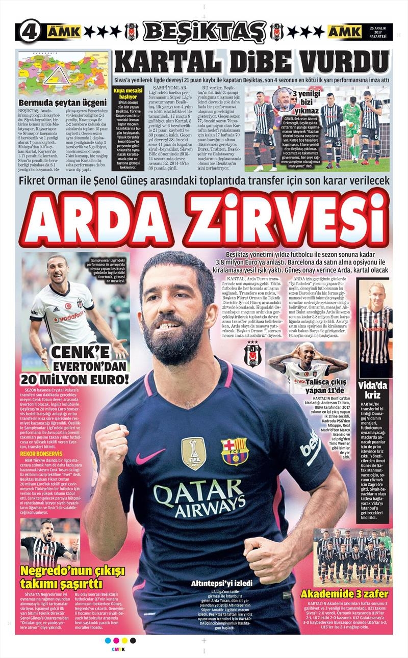 25 Aralık 2017 | Gazetelerin Beşiktaş Manşetleri - Görsel 4