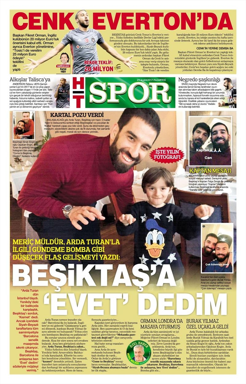 25 Aralık 2017 | Gazetelerin Beşiktaş Manşetleri - Görsel 7